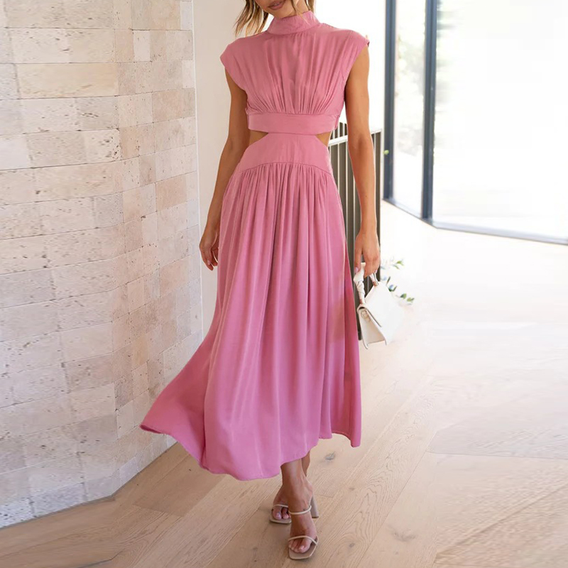 Sophie - Elégante robe cocktail maxi en mousseline de soie