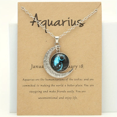 Collier Signe du Zodiaque avec Pendentif Lune