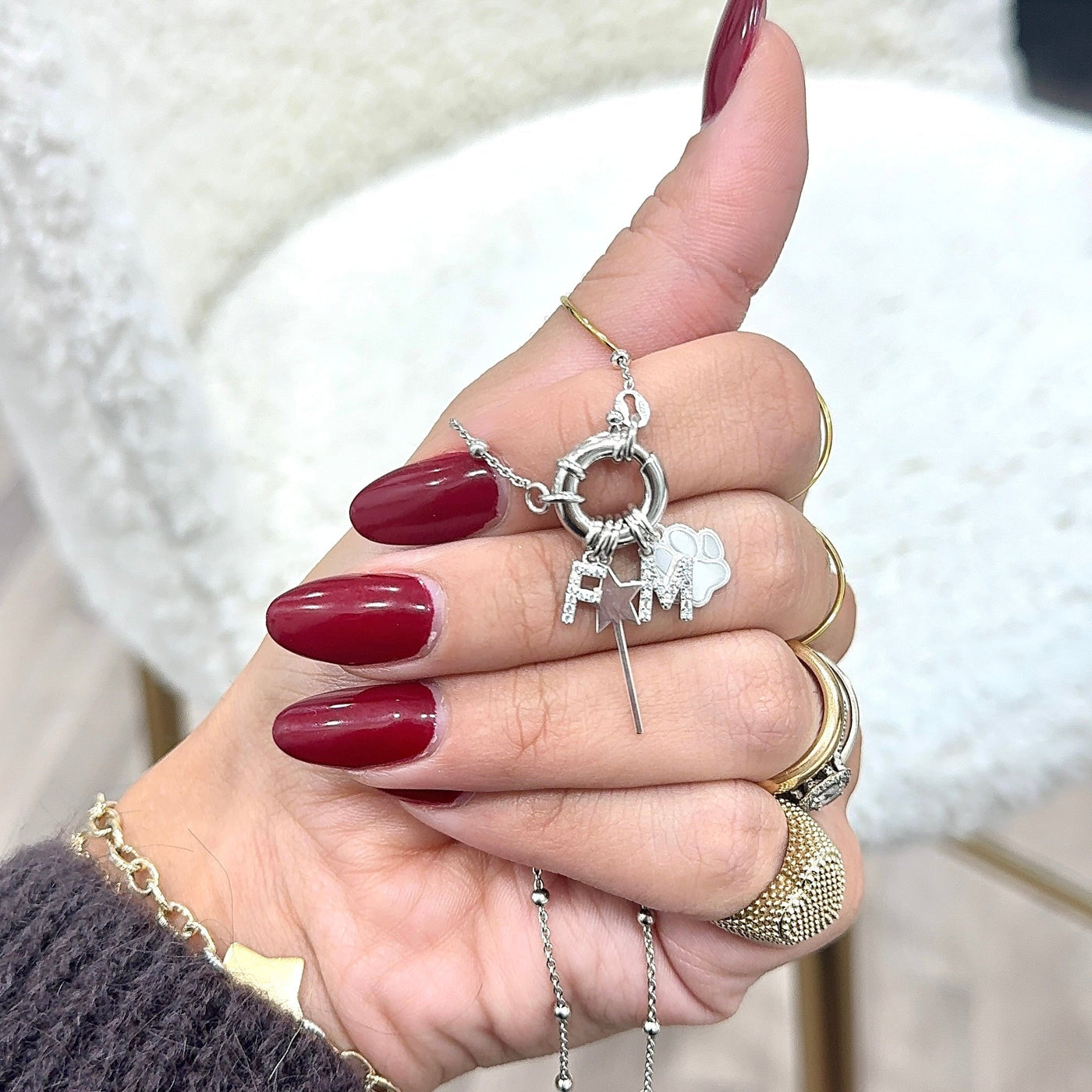 Collier Rosaire en Argent 925 avec Fermoir Anneau