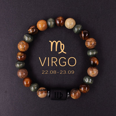 Bracelet Zodiaque en Pierres Naturelles – Ajustable et Unique