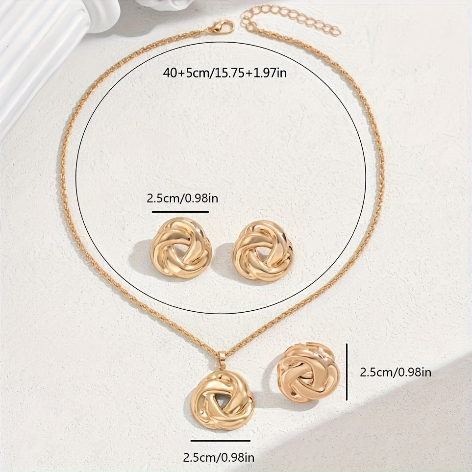 Parure collier, bague et boucles d’oreilles en or 18K en forme de rose