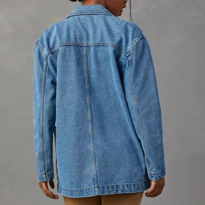 Veste de style blazer en denim délavé pour femme - Yalina