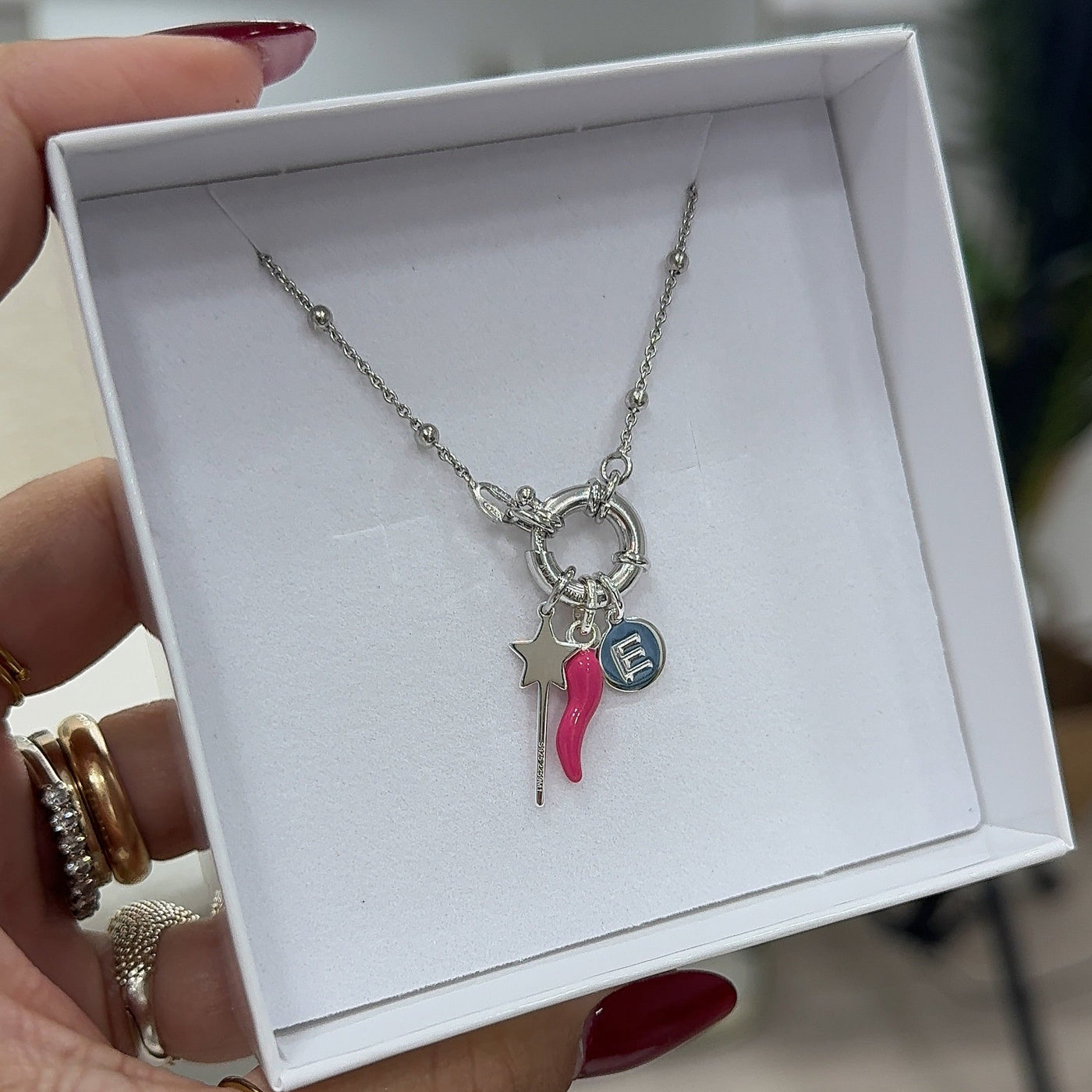 Collier Rosaire en Argent 925 avec Fermoir Anneau