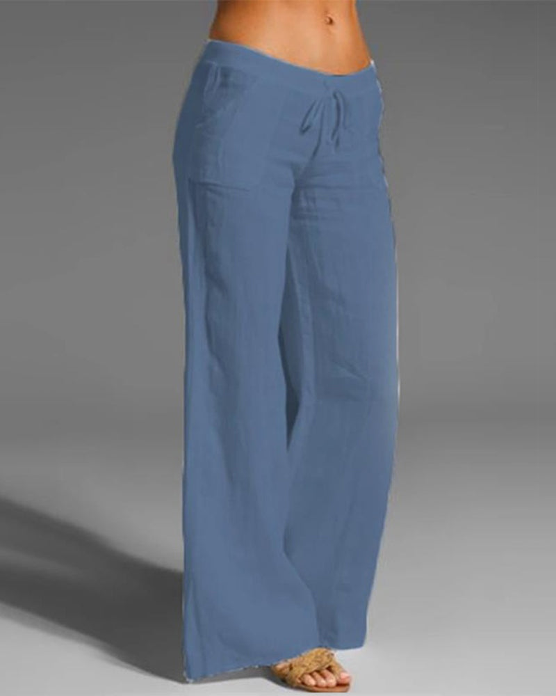 Shane | Pantalon large pour femme | Taille basse