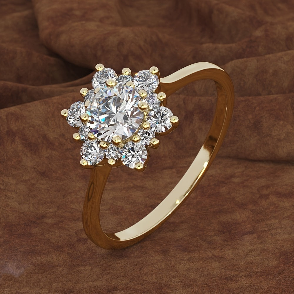 Bague bicolore exquise en argent 925