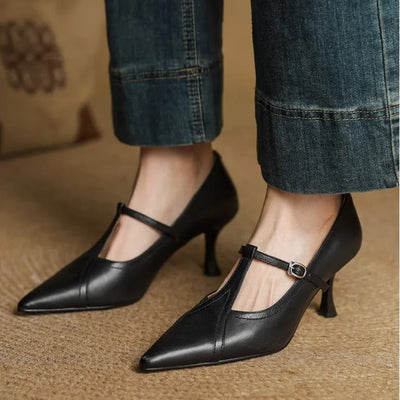 Talons à barre en T pour femmes, finition lisse et élégante - Celestine