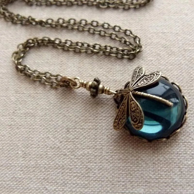 Collier libellule vintage