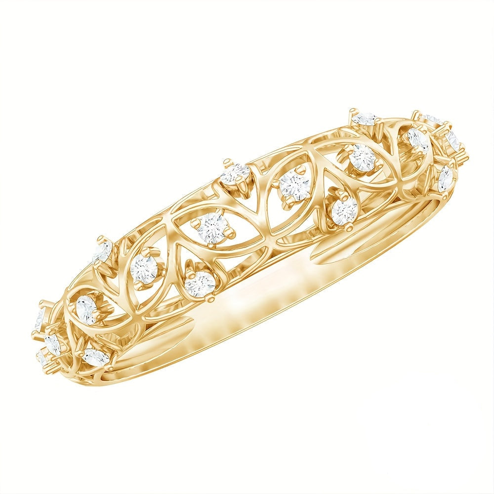🇫🇷 Bague en or 18K au design tressé floral