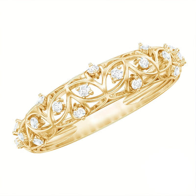 🇫🇷 Bague en or 18K au design tressé floral