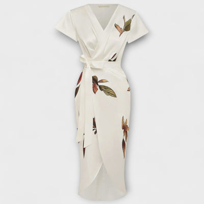 Léa | Robe portefeuille midi imprimée