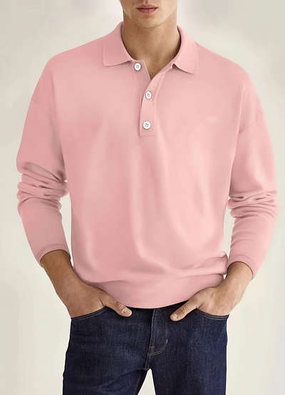 Daruf | Polo À Manches Longues Pour Homme  | Blanc