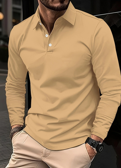 Daruf | Polo À Manches Longues Pour Homme  | Blanc