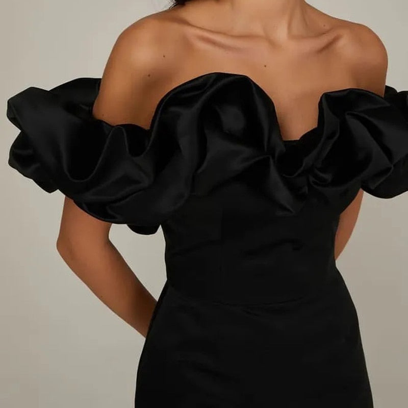 VELAVIE – Femme Robe Asymétrique Longue avec Fente Discrète