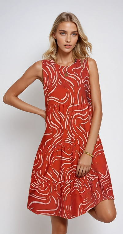 Élise - Robe imprimée sans manches pour les événements d'été