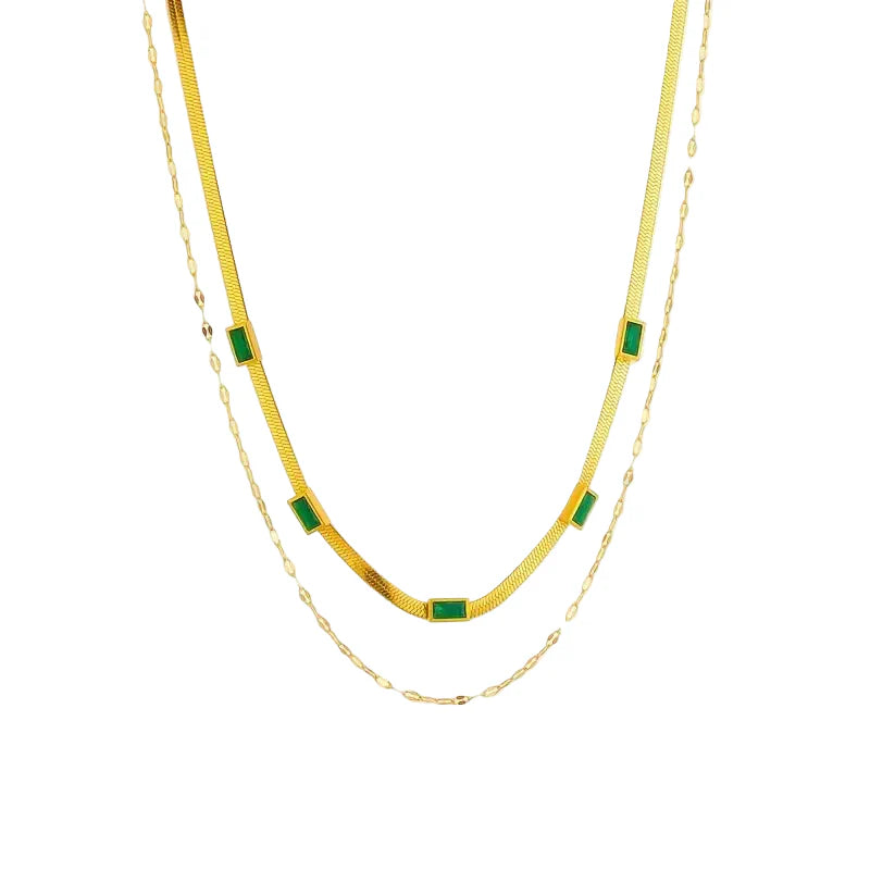 Collier Rétro Double Rang Sorella Gem | Or 18K