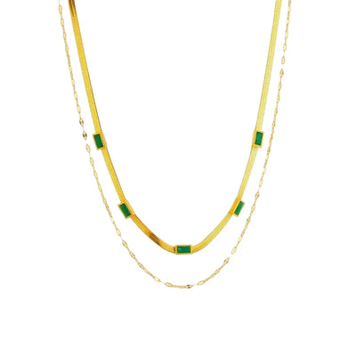 Collier Rétro Double Rang Sorella Gem | Or 18K