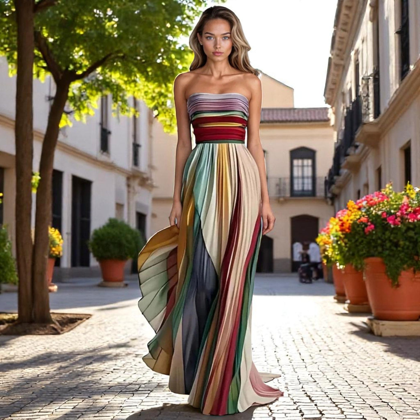 Luna | Robe Sans Manches au Style Coloré