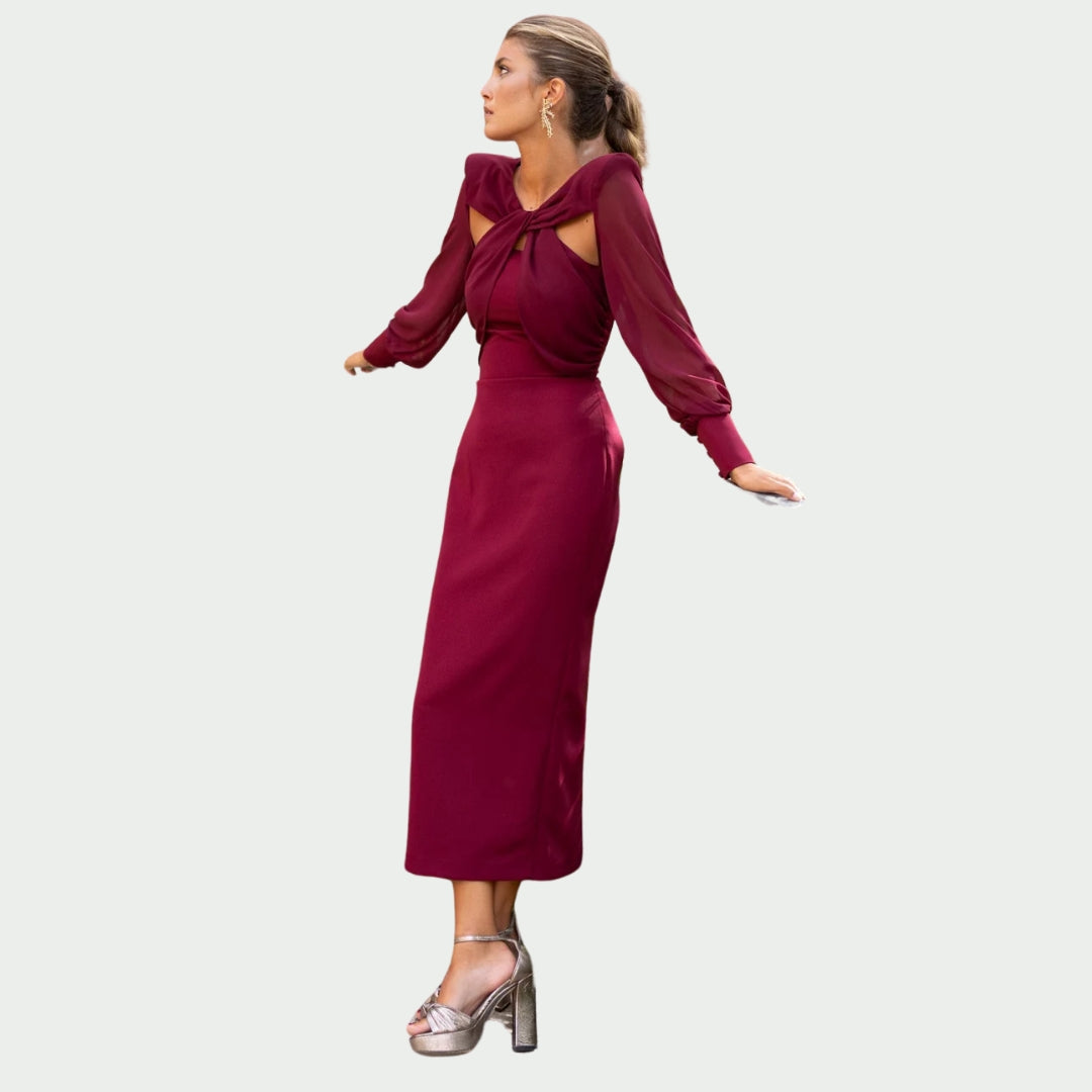 Astrée | Robe midi en dentelle élégante