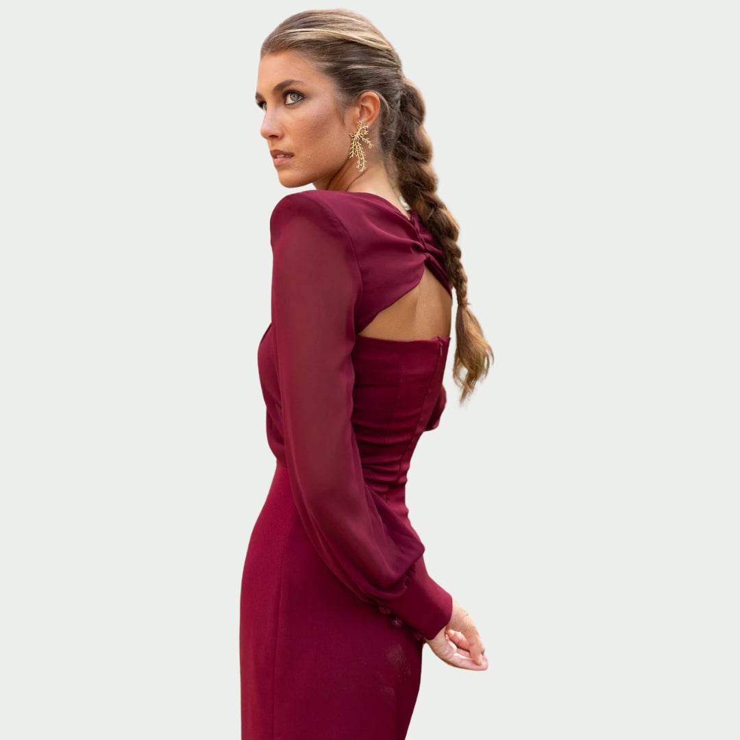 Astrée | Robe midi en dentelle élégante
