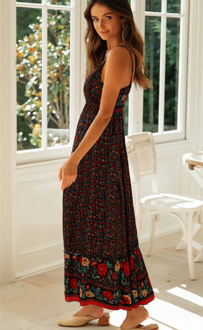 VELAVIE – Femme Robe Longue Bohème Chic & Légère d’Été