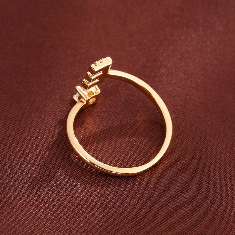 Bague initiale personnalisée en zircons scintillants
