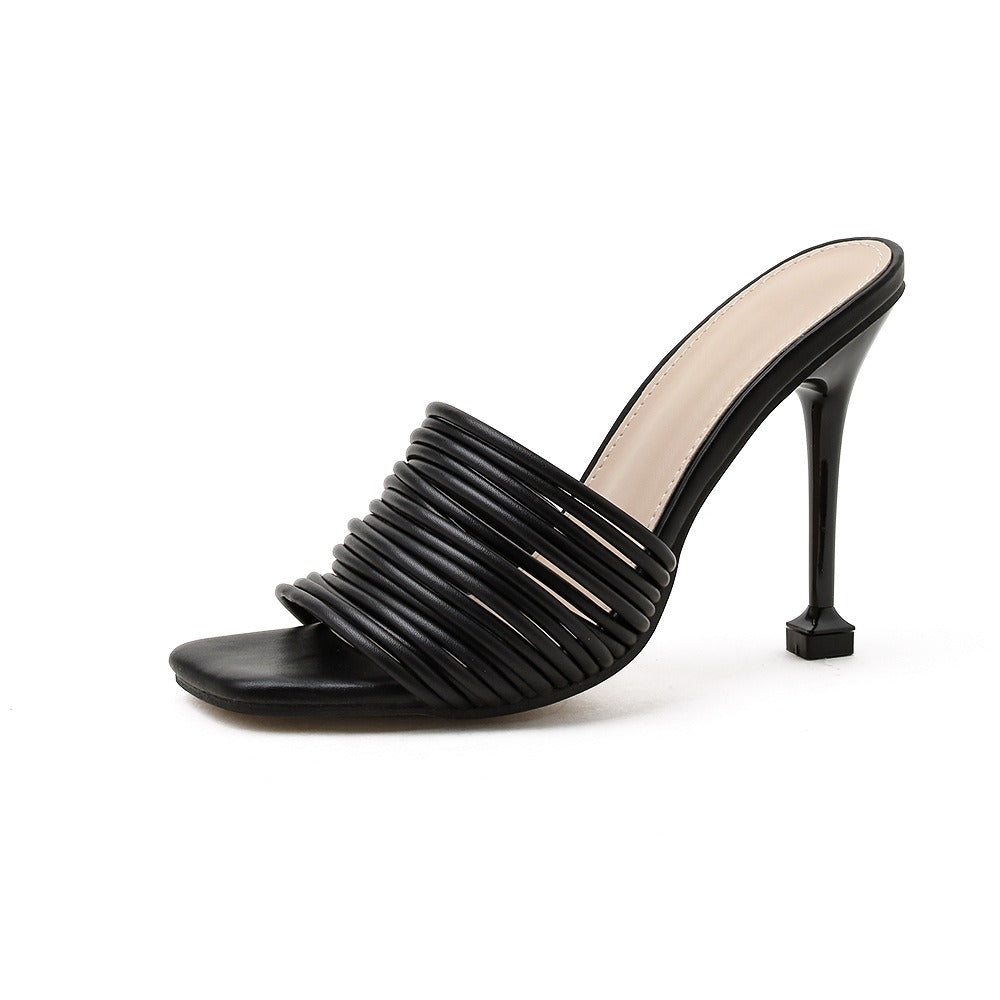 Sandales à talons pour femmes avec brides rembourrées de type mule - Renata