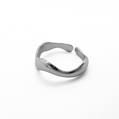 Waves – Bague – Acier inoxydable – Ajustable
