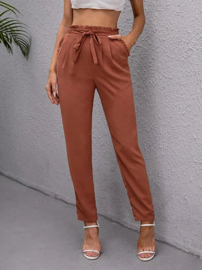 Karine | Pantalon serré avec cravate pour femme | travail