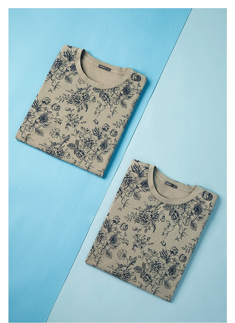 T-shirt homme à imprimé floral, coupe régulière - Mauro