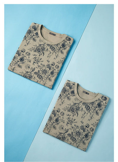 T-shirt homme à imprimé floral, coupe régulière - Mauro