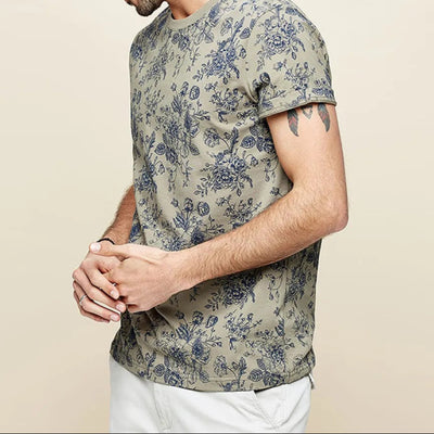 T-shirt homme à imprimé floral, coupe régulière - Mauro