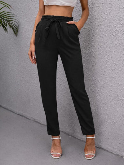 Karine | Pantalon serré avec cravate pour femme | travail