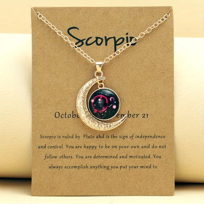 Collier Signe du Zodiaque avec Pendentif Lune