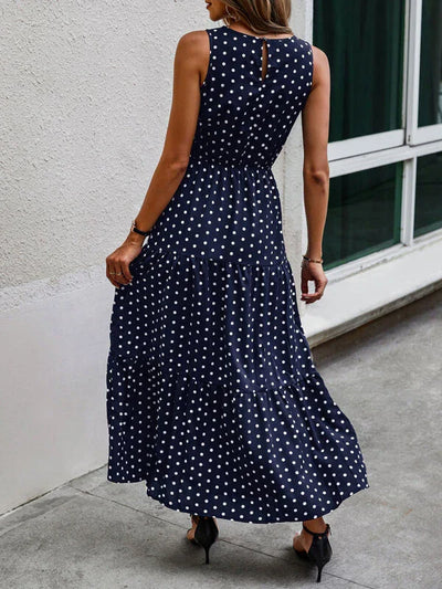 Julia | Robe chic à pois polaires pour femme | Maxi