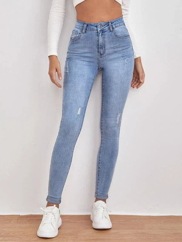 Dorothée | Pantalon Jeans classiques pour femme | taille haute