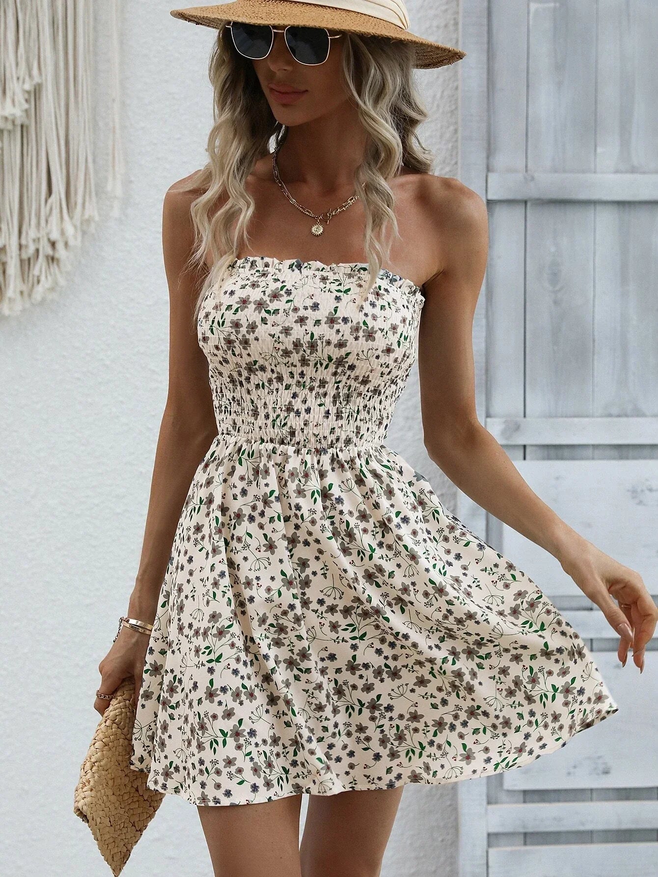 Margot | Robe de plage fleurie pour femme | Mini