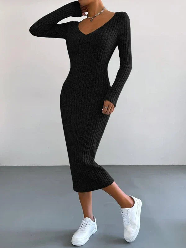Aurelie | Robe longue manche pour femme | Midi