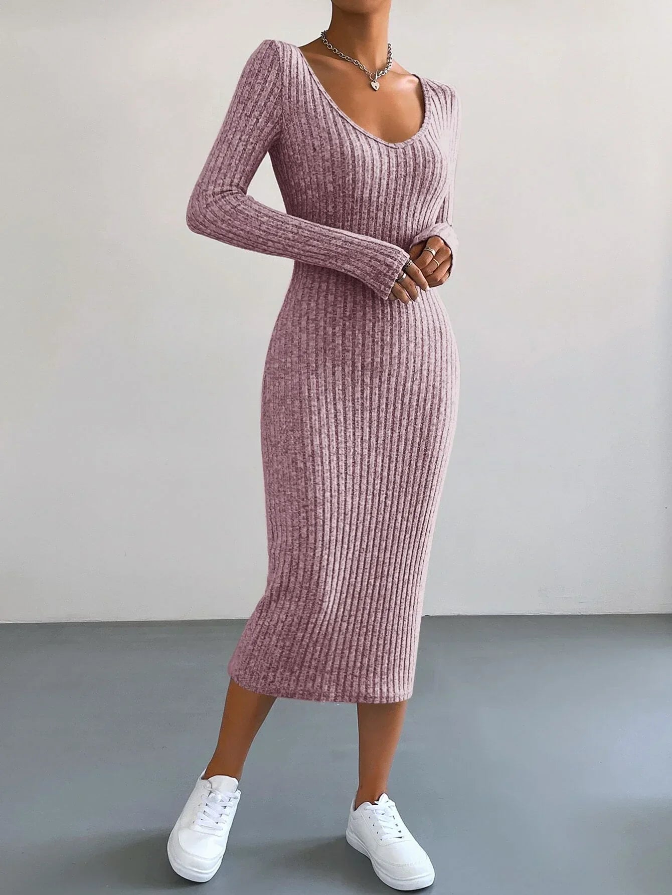 Aurelie | Robe longue manche pour femme | Midi