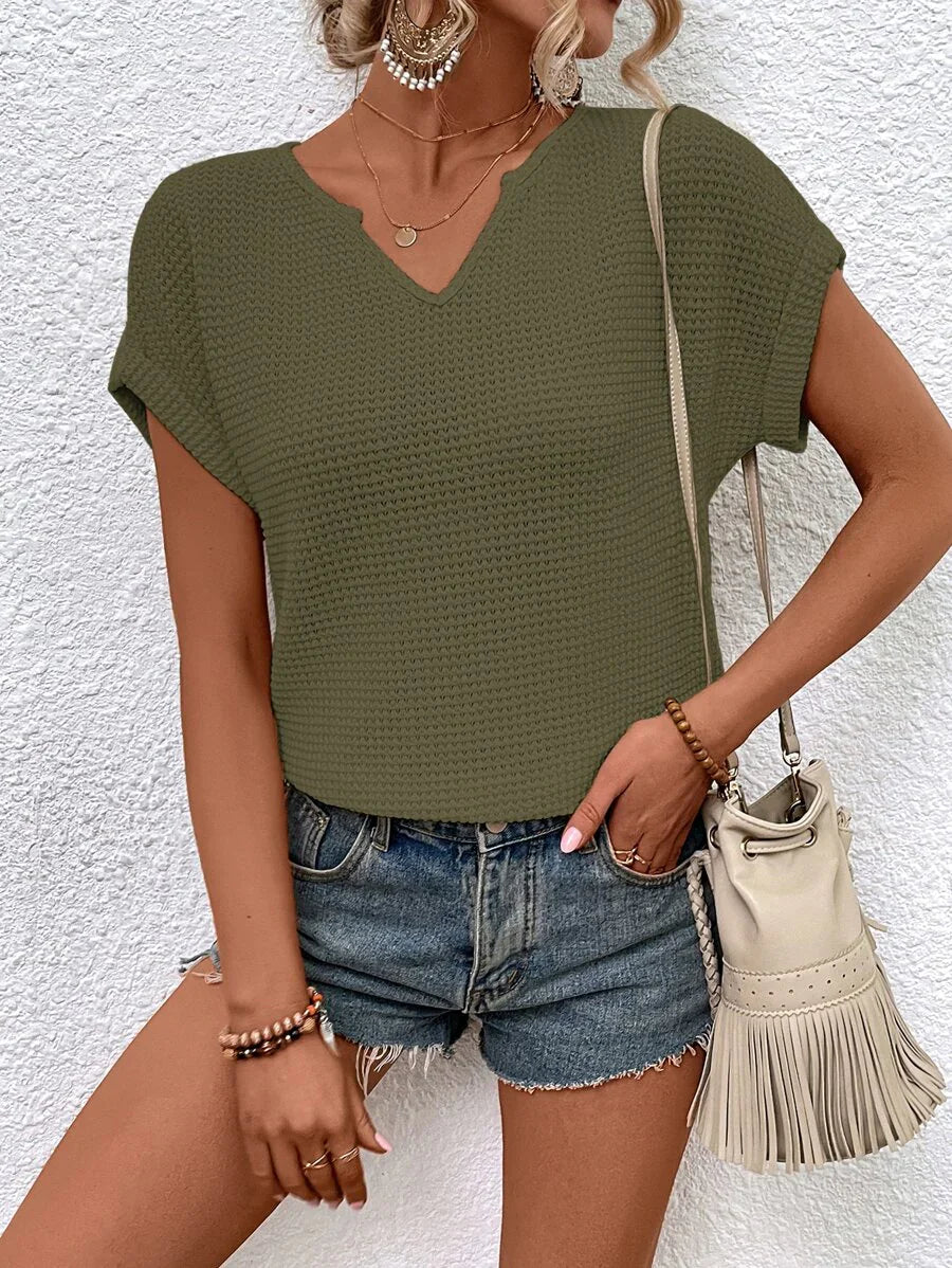 Jena | Top col en V pour femme | chic