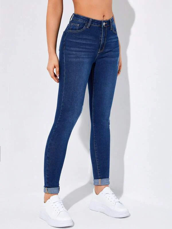 Dorothée | Pantalon Jeans classiques pour femme | taille haute