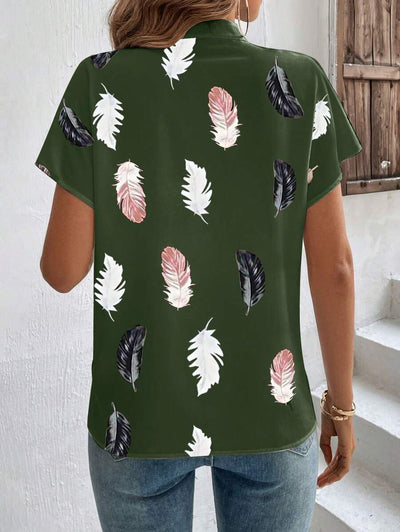 Genevieve | Top Design en plumes pour femme | manche courte