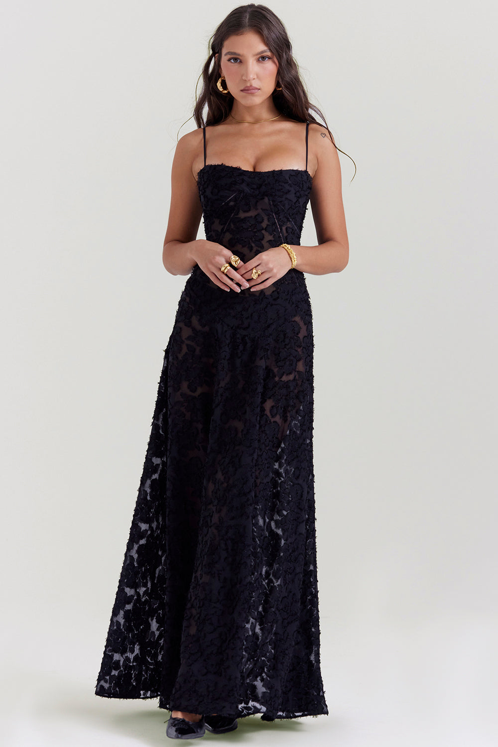 Amélie - Robe élégante avec décolleté en V et manches papillon