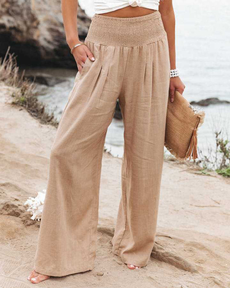ARDEN - Pantalon de lin à jambe large