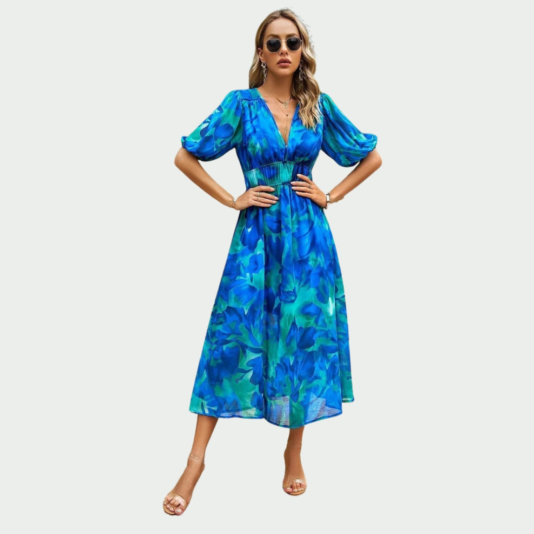 Adèle | Robe midi à décolleté V