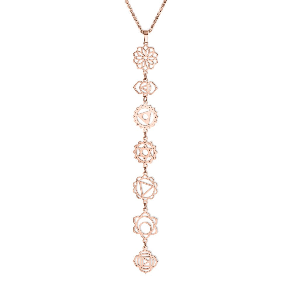Collier 7 Chakras en plaqué or – Énergie & harmonie
