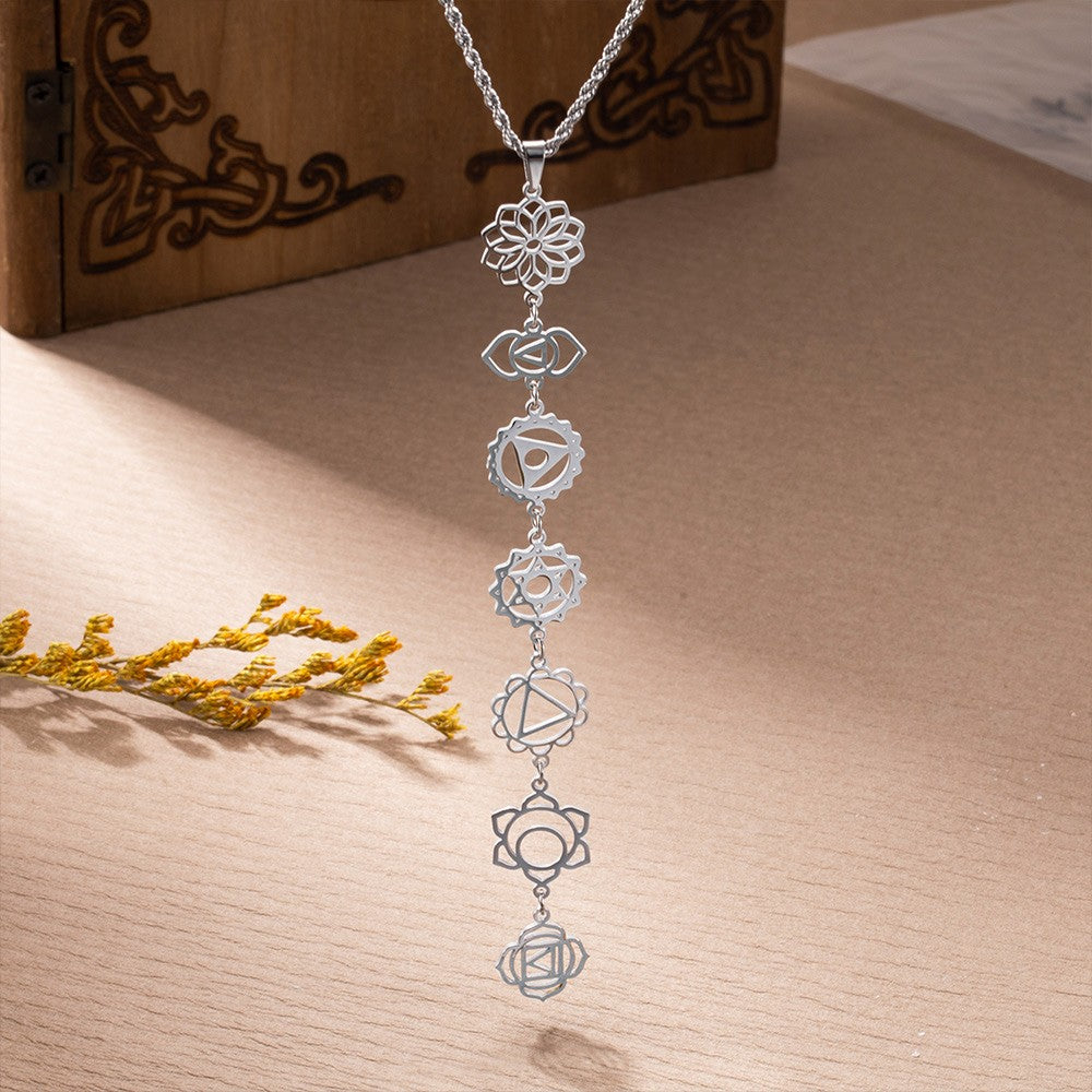Collier 7 Chakras en plaqué or – Énergie & harmonie
