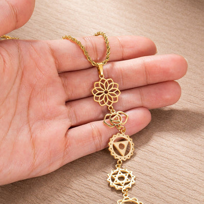 Collier 7 Chakras en plaqué or – Énergie & harmonie