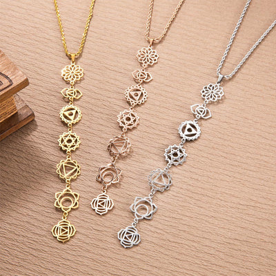 Collier 7 Chakras en plaqué or – Énergie & harmonie