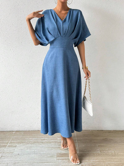 AtelierdeRocheParis | Robe Longue Élégante avec Manches Chauve-Souris