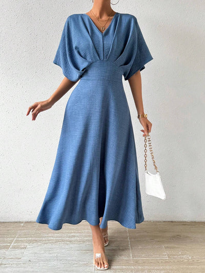 AtelierdeRocheParis | Robe Longue Élégante avec Manches Chauve-Souris